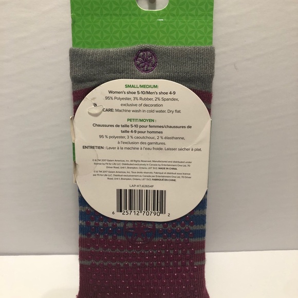 GAIAM toeless yoga socks grip BNWT - Picture 2 of 2